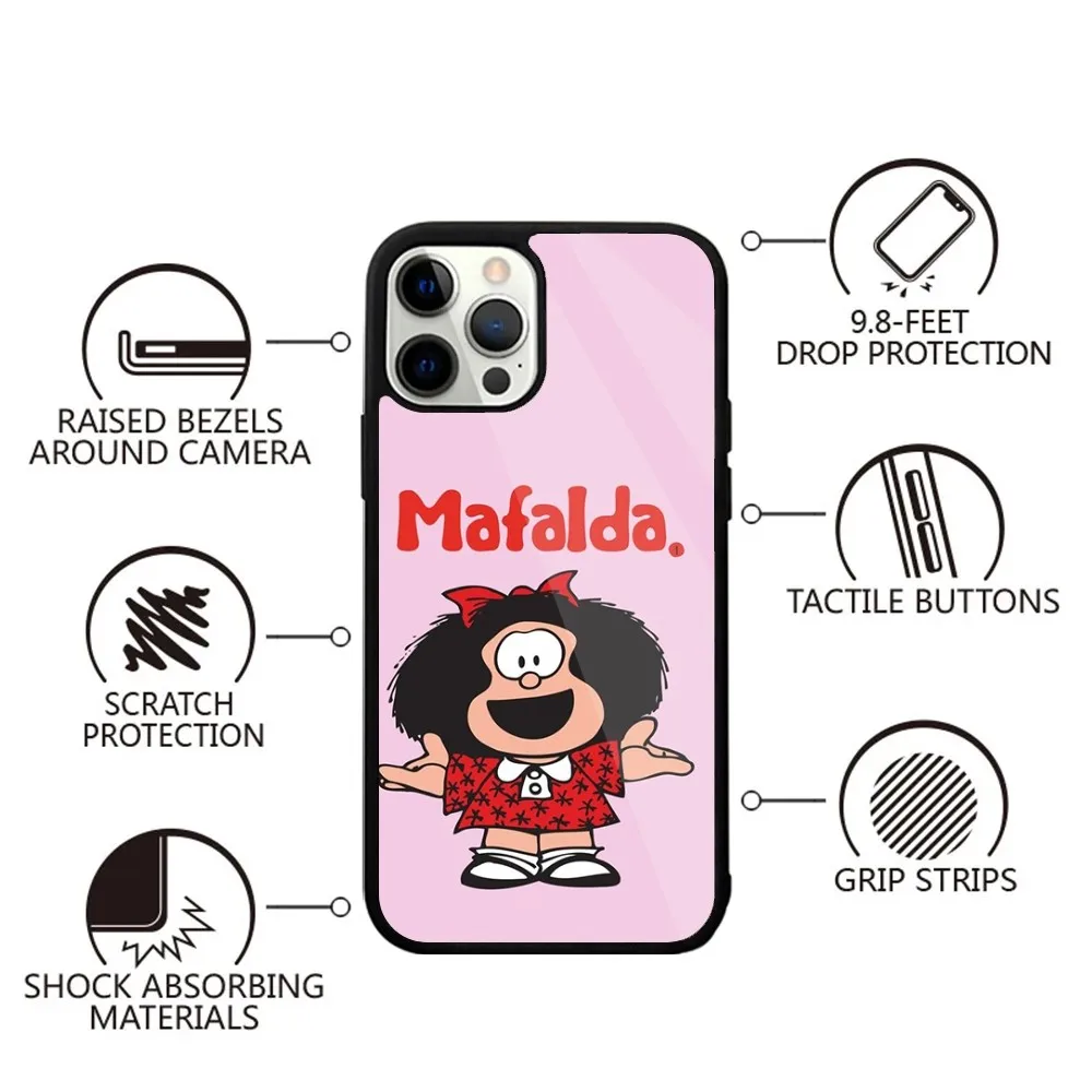 M-Mafalda  Phone Case Strong Magnetic For IPhone 15,14,13,Pro,Max,Plus,11,12,Mini For Magsafe Wireless Charging