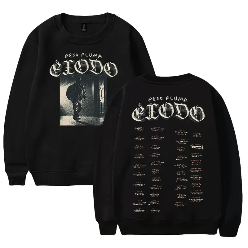 Peso pluma Exodo tour 2024 merch crewneck pullover merch long sleeve sweatshirt men/women casual street clothing