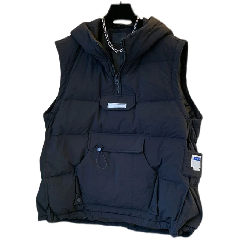 Groot formaat 300-Pou Amerikaans sle-vest met capuchon, katoenen dons Jaet ex Winter Ins Svel oulder Pad paar jas