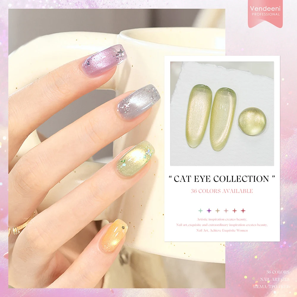 Vendeeni 36 Farben/Set Kristall-Katzenaugen-Gel-Nagellack Magnetischer UV-LED-Soak-Off-Gel-Lack Glasperlen Katzenaugen-Gel mit Display – Detail 21