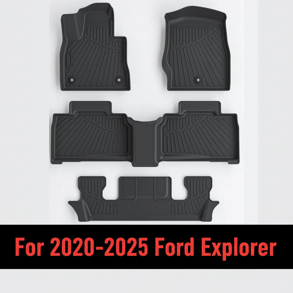 

All Weather Protection Floor Mats Cargo Liner For Ford Explorer 2020-2025 TPE Car Trunk Mat with Backrest Waterproof Trunk Mat