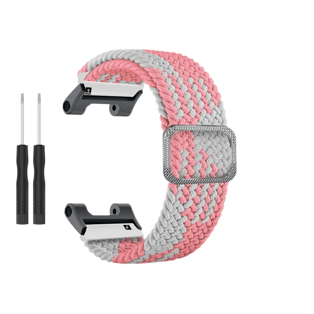 Terno de alças de nylon trançadas snap-on para Amazfit T-Rex alças de nylon elásticas trançadas ajustáveis