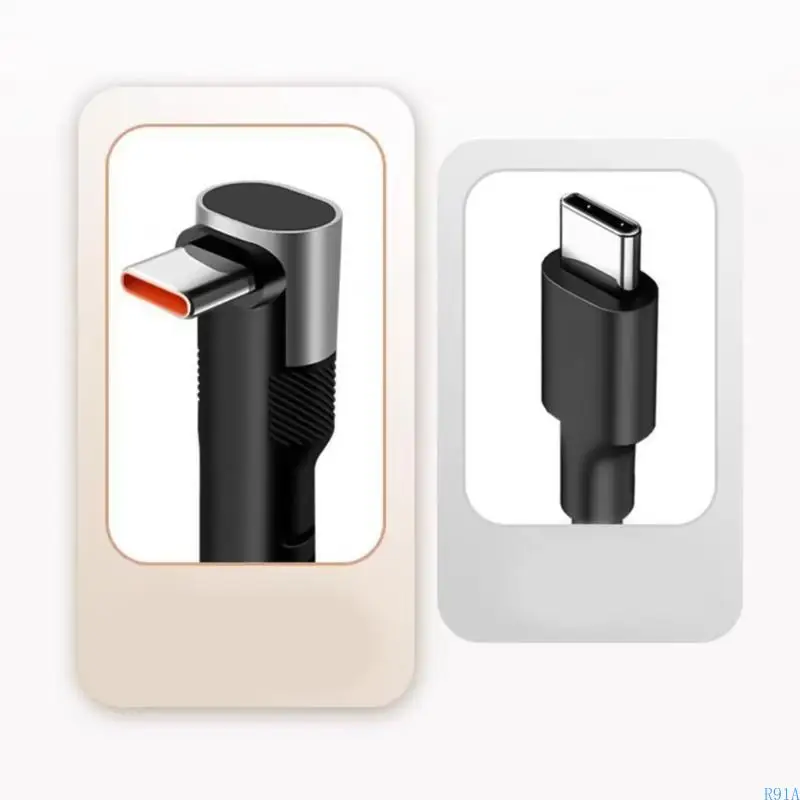 R91A potente cavo ricarica doppia USB/Tipo C da 66W per smartphone e laptop