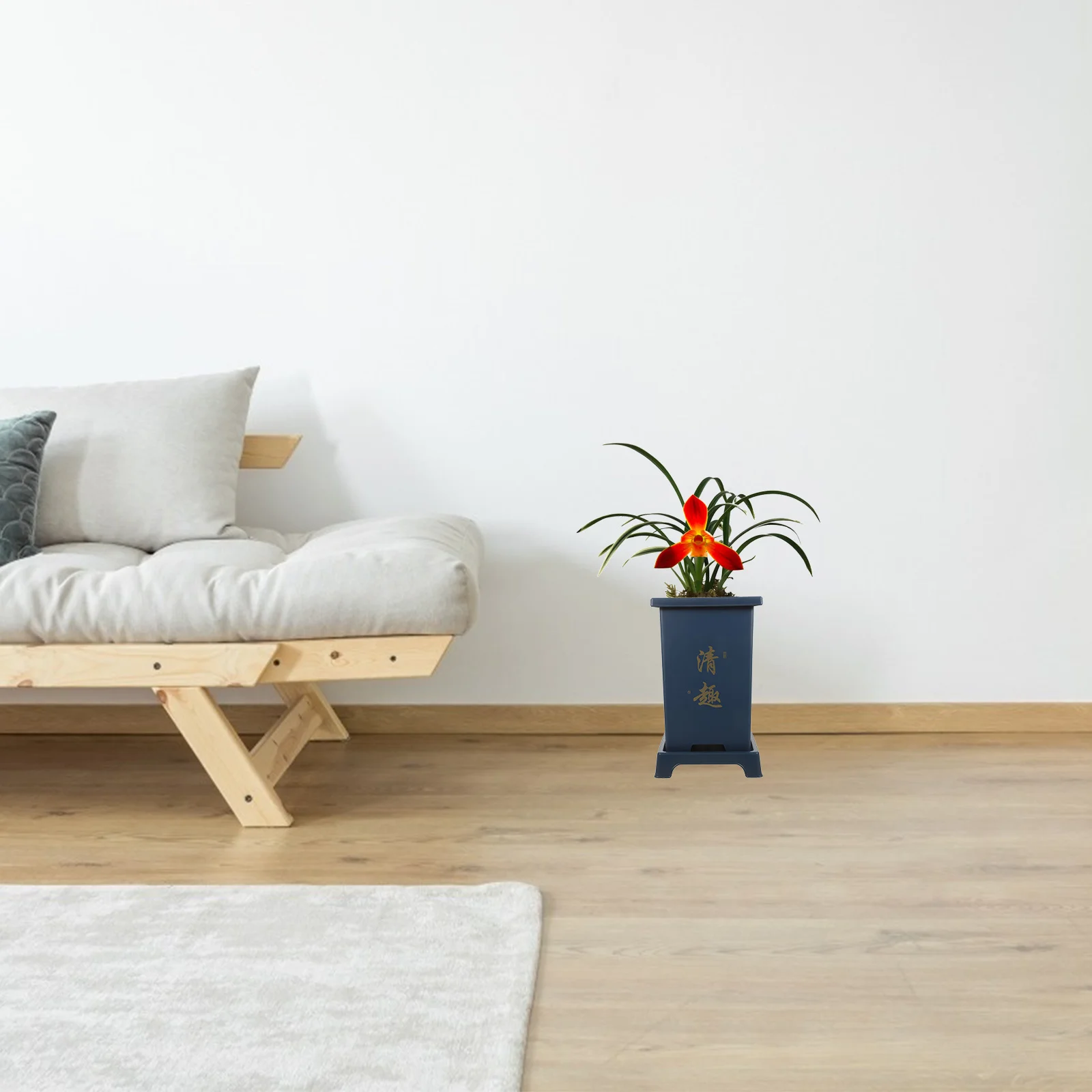 

1Set High-Performance Resin Orchid Pot Simple Design Breathable Flower Holder for Indoor Balcony Garden Planting Ornament