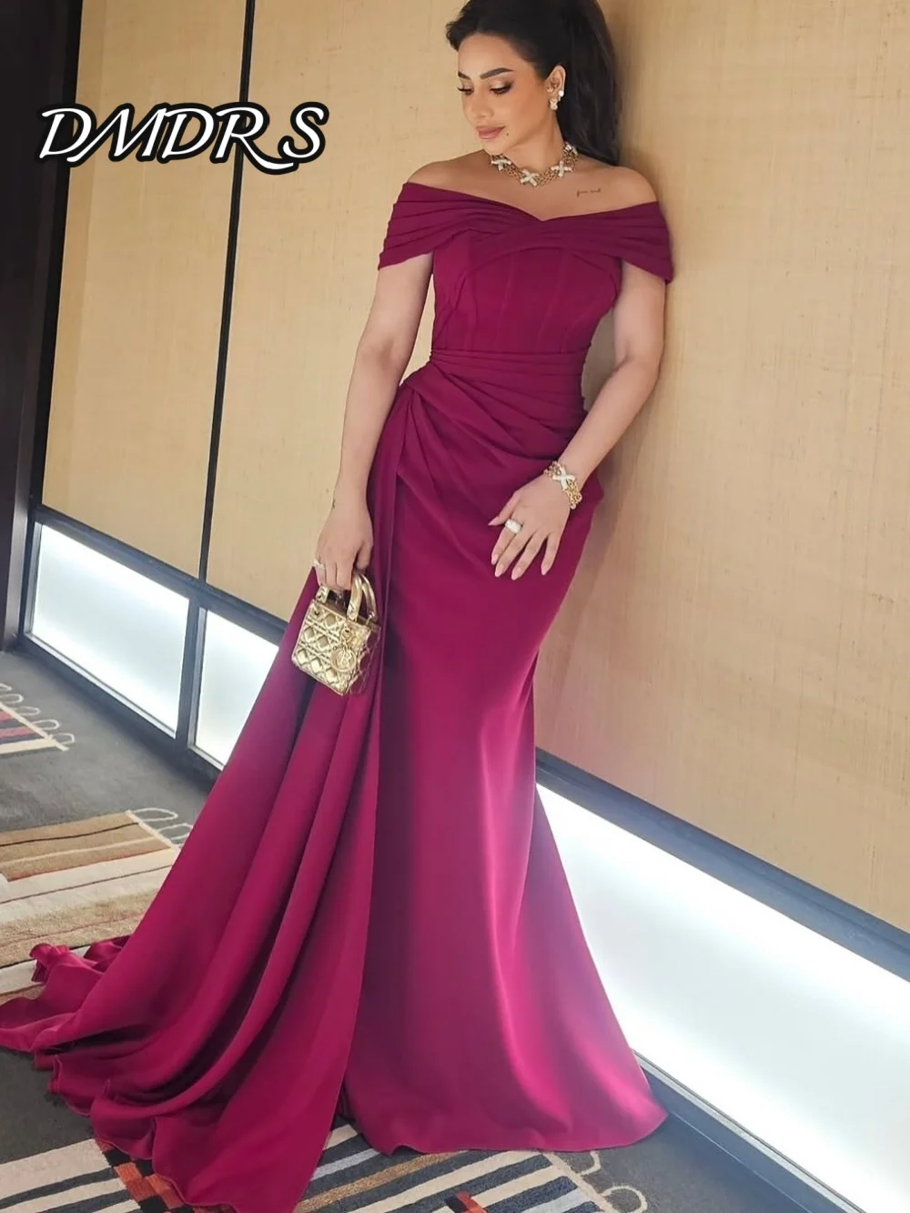 

Graceful Off-shoulder Evening Dress Elegant Satin A-line Party Gown Classic Sweetheart Floor-Length Party Dresses فساتين سهرة