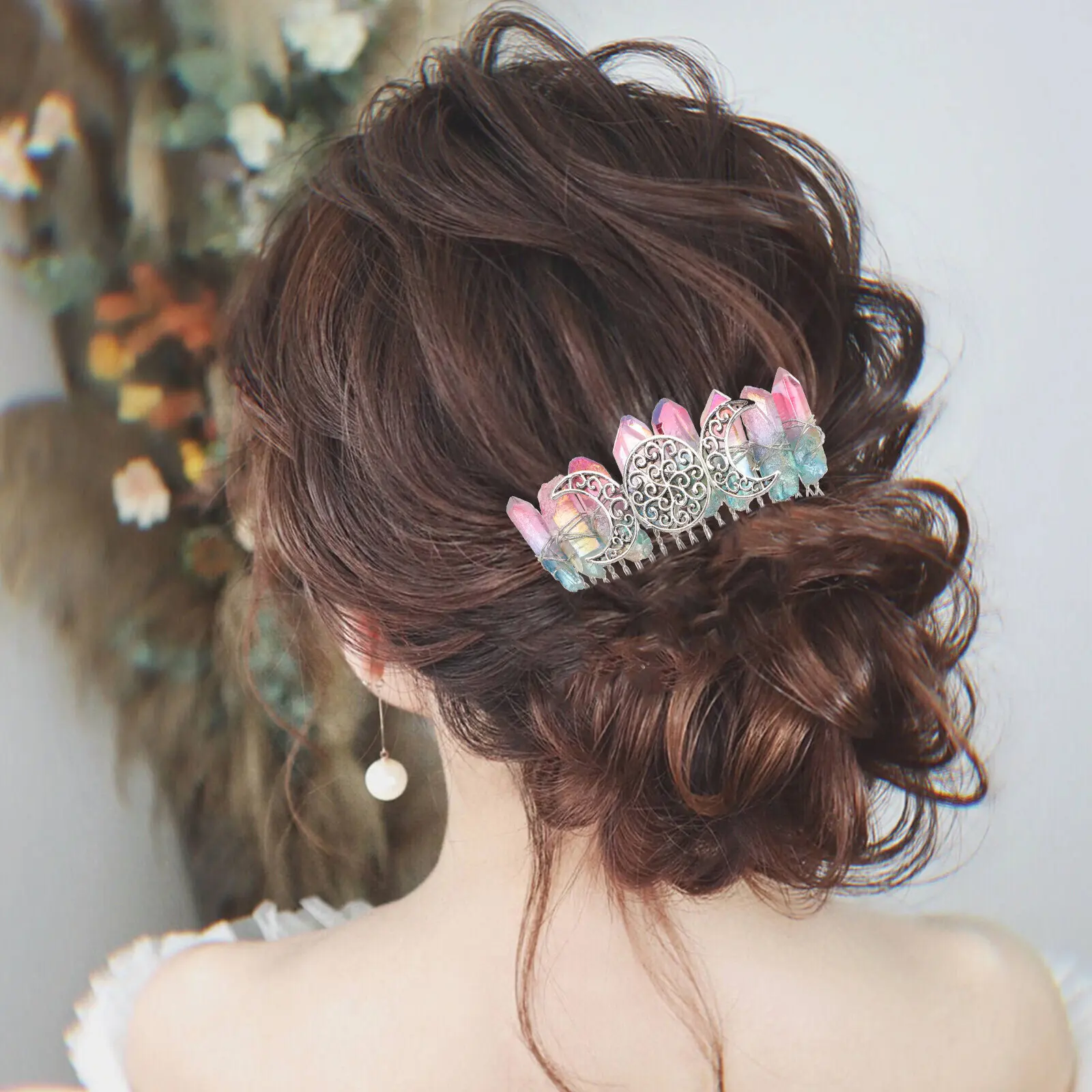 

1Pcs Handmade Hair Comb Women's Elegant Tuck Comb Beautiful Color Lasting Gloss Bridal Headdress for Anniversary Engagement