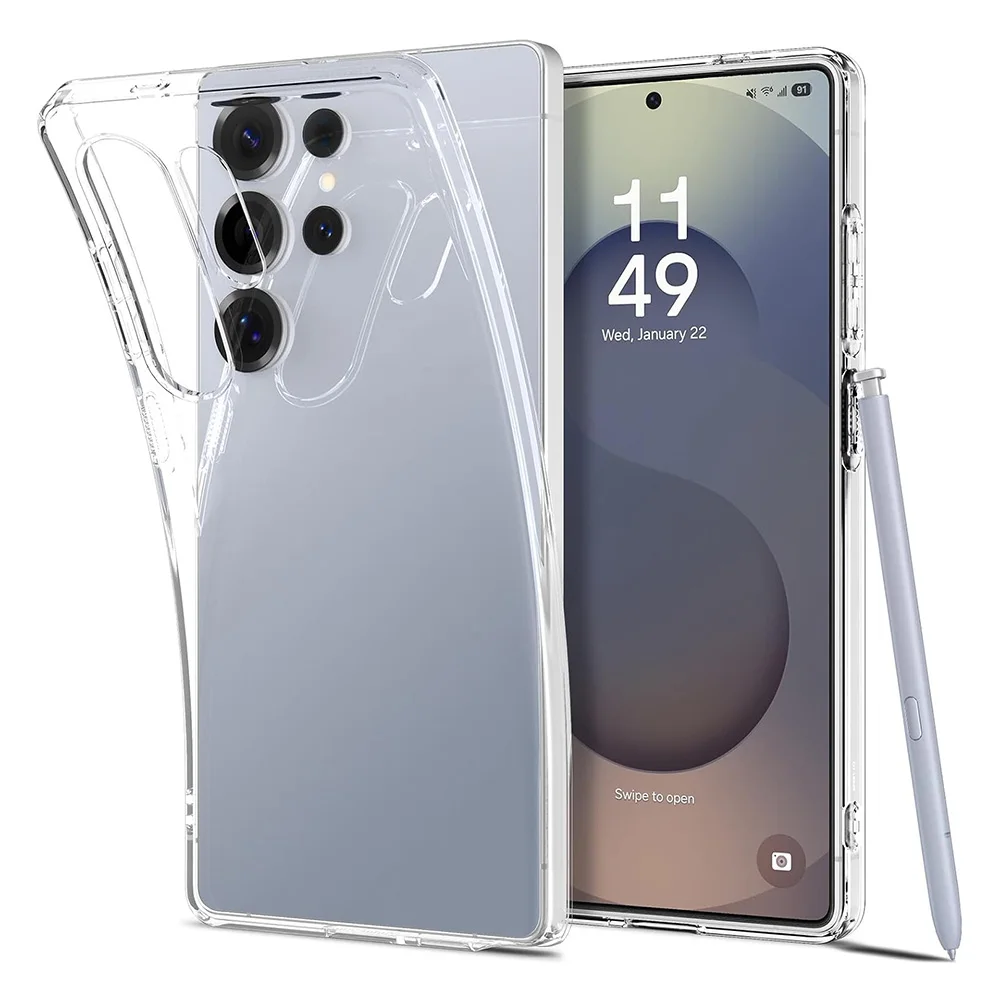 

S25Ultra Case For Samsung Galaxy S25 Edge S24 S23 FE Ultra Plus Silicone Soft Clear Ultra-Thin Slim Shell Shockproof Case Cover