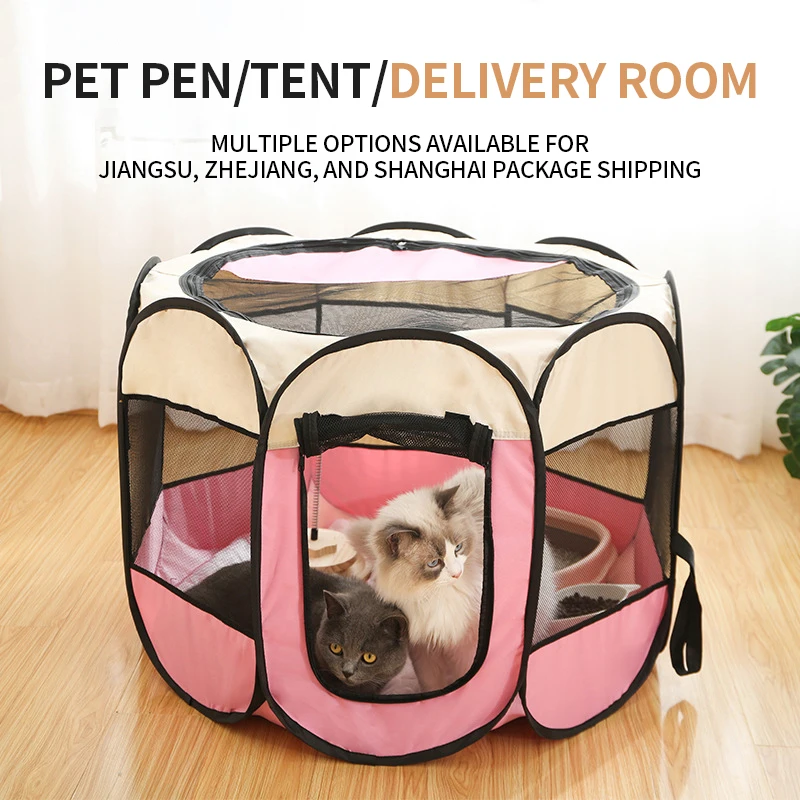 Cat delivery room Foldable cat carrier Pet pen tent cat litter Cat delivery room octagonal cage