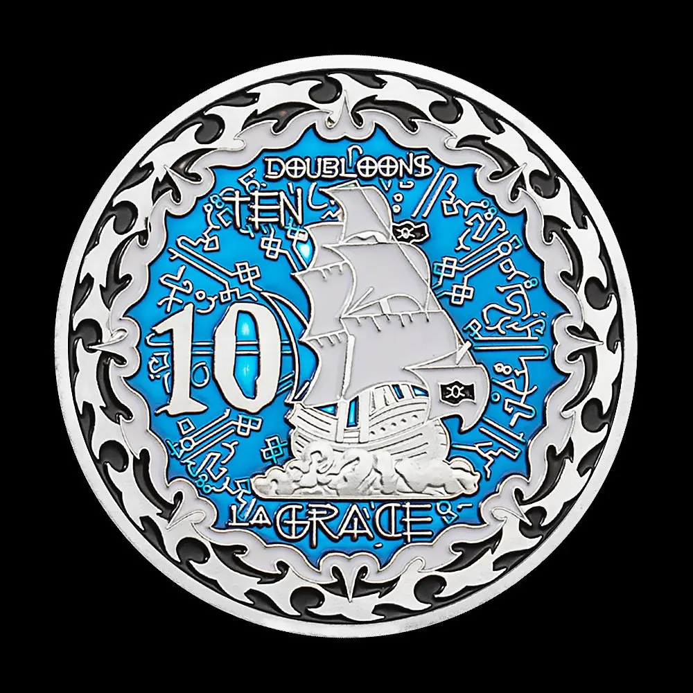 الفضة مطلي القراصنة سفينة عملة ، هيرمان دروغتر ، عملات تذكارية الإبداعية ، اكسسوارات الديكور المنزل ، التحدي