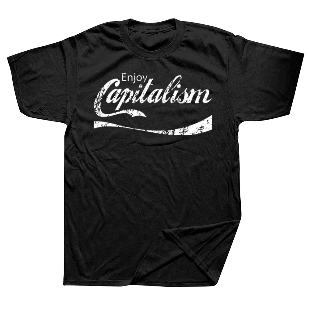 Cotton Streetwear Short Sleeve Birthday Gifts Summer Style T-shirt Men Enjoy Capitalism American Political Money T Shirts funny