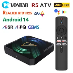 VONTAR ATV TV Box Android14 Realtek1325 Support AI-PQ AI-SR HDR10+Wifi6 4K HD 2.1b AV1 100M LAN Media player Set top box