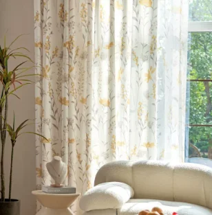 New Chinese Style Elegant Retro Style Jacquard Wind Chime Curtains Living Room Bedroom Balcony Blackout Curtains