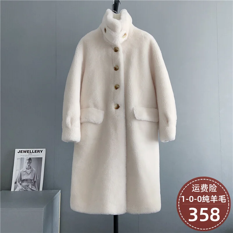 2024 New Women's Lamb Wool and Fur Integrated Pure Sheep Sheepskin Coat Medium to Long Young Fur Coat Thickened Winter