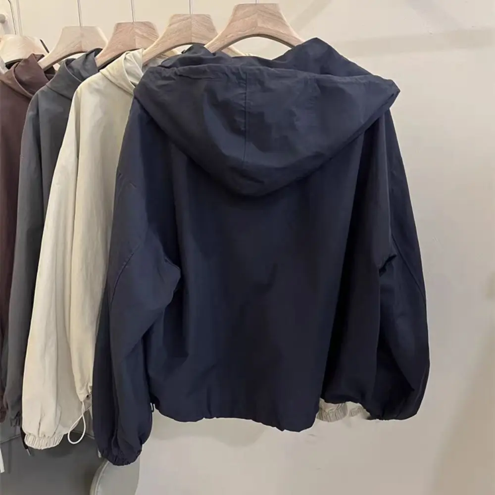 أزياء الرباط طويلة الأكمام مقنعين واقية من الشمس الكورية Ins مقنعين سترة الملابس فضفاضة رقيقة بلوزات للنساء عطلة