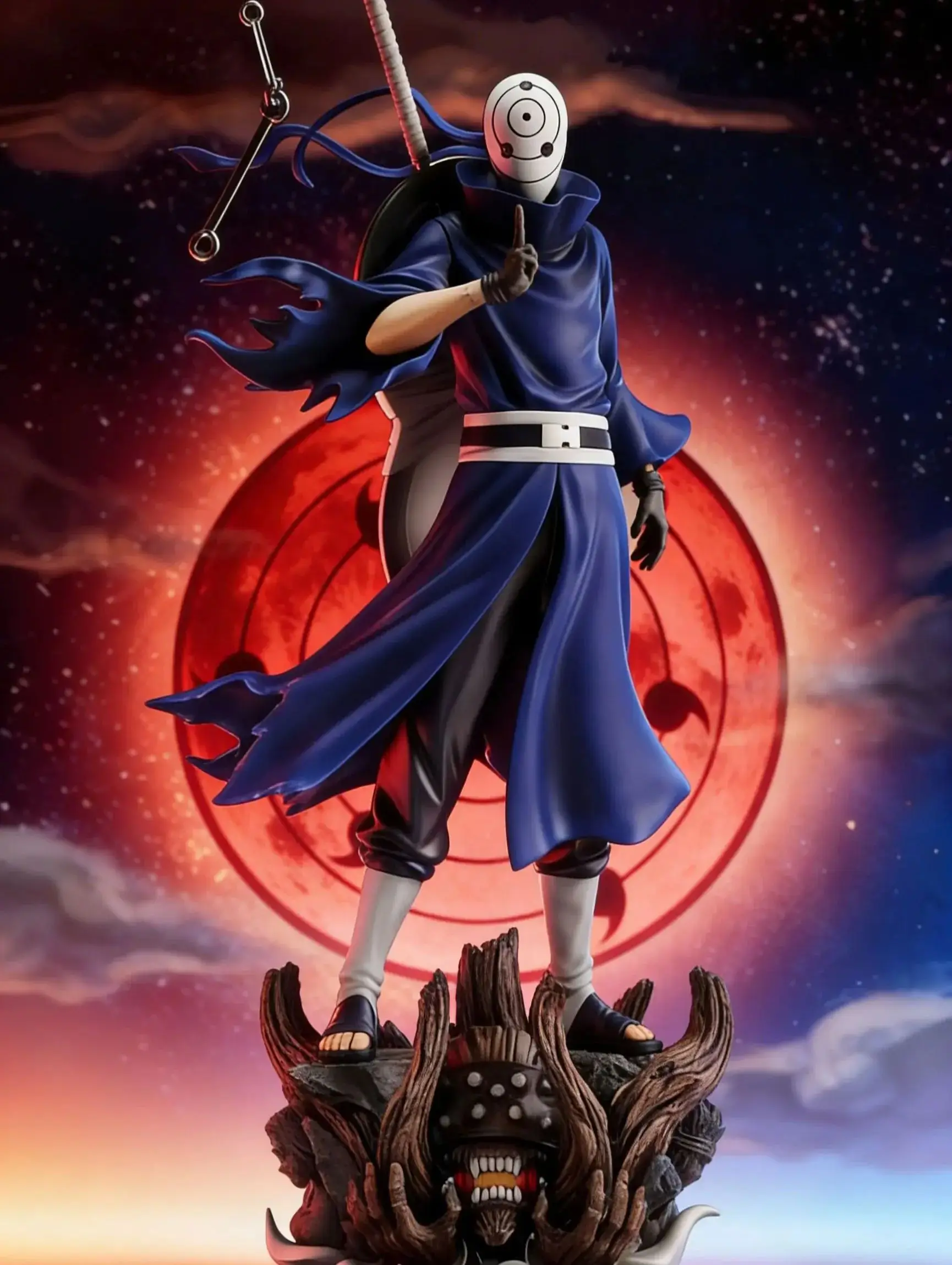 

Anime Naruto Ten Year Series Uchiha Obito Handheld Ornament Model (Double Headed Version Can be Replaced)