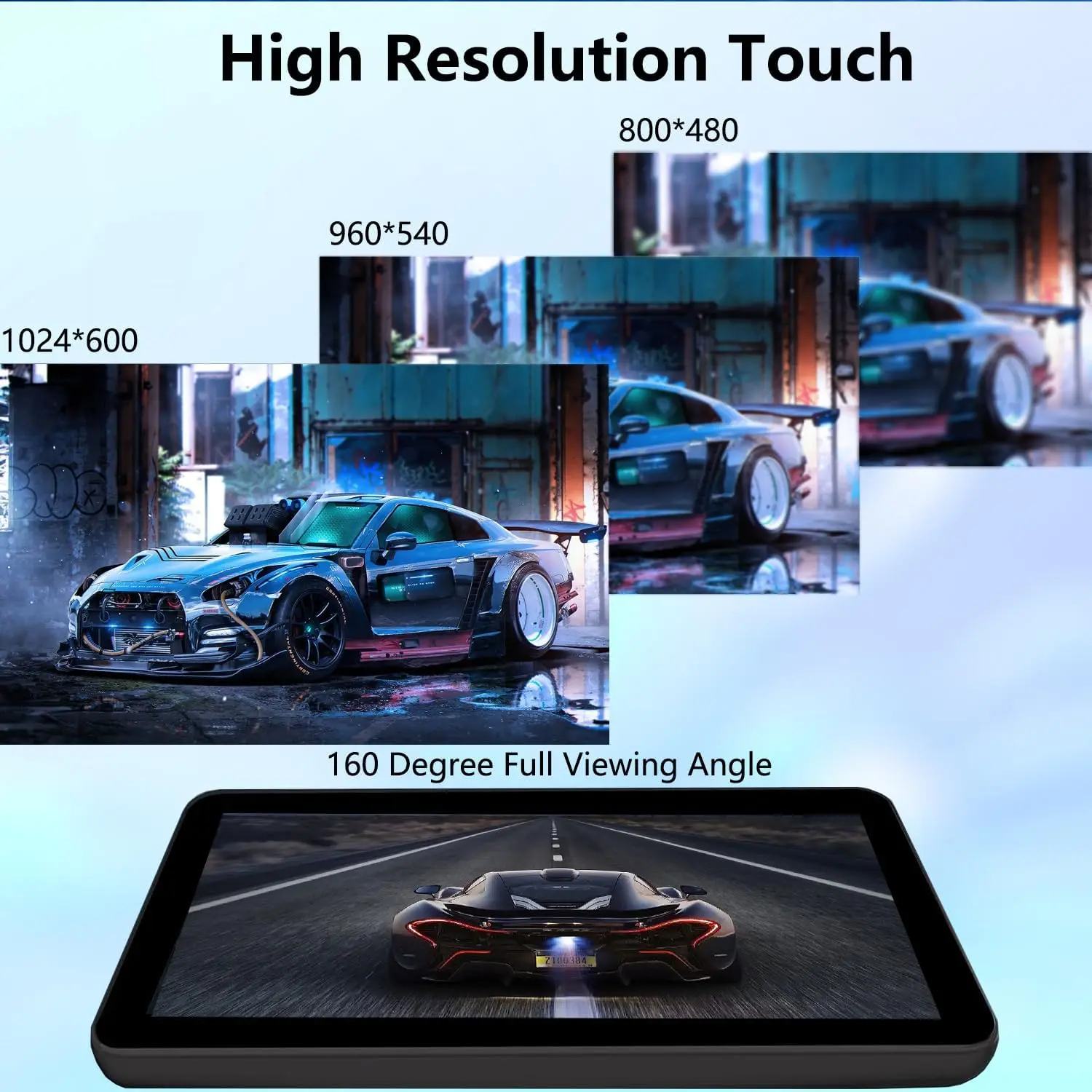 Портативный 7-дюймовый беспроводной сенсорный экран HD CarPlay/Android Auto с Bluetooth FM MirrorLink