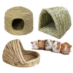 Rabbit Grass Bed Natural Bite Proof Straw Bunny Sleeping Bed Rabbit Bed Cave Small Animal Hamster Guinea Pig Cage Bed House