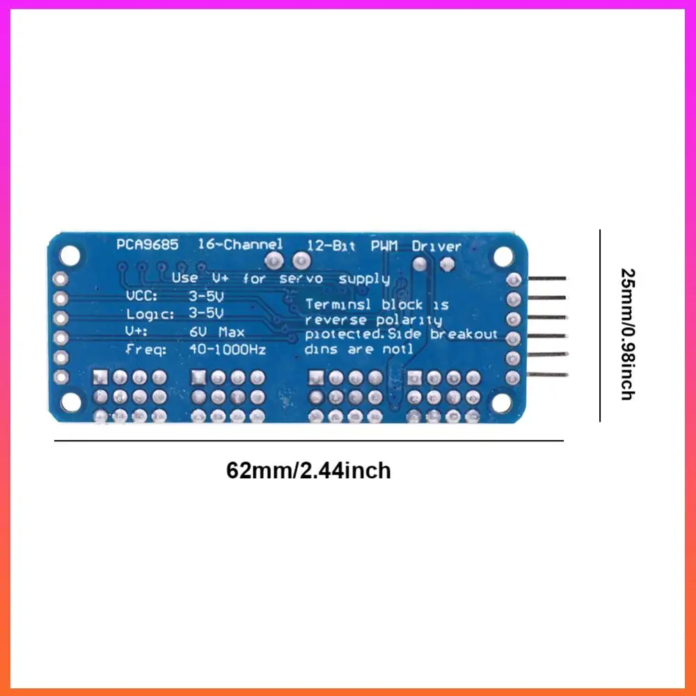 

PCA9685 PWM Servo Driver Board IIC Interface 16 Channel 12-Bit PWM Servo Motor Driver Board Controller for Arduino Robot