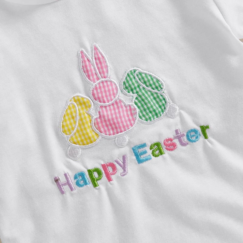 

Очаровательный пасхальный наряд для маленьких девочек с вышивкой кролика и тюлевой юбкой в горошек — комплект из 2 предметов для весенних торжеств