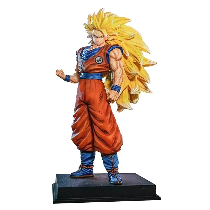Figura de acción de Dragon Ball Super Saiyan Wukong, adorno de caja de escritorio hecho a mano, modelo cuadrático, juguete coleccionable para fanáticos