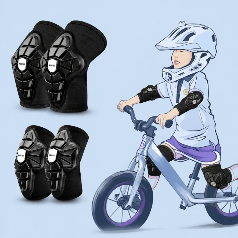 Protector de Rodillas y Codos Suave para Niños de 2 a 9 Años, Protector para Bicicleta de Equilibrio, Longboard, Patineta y Patines en Línea
