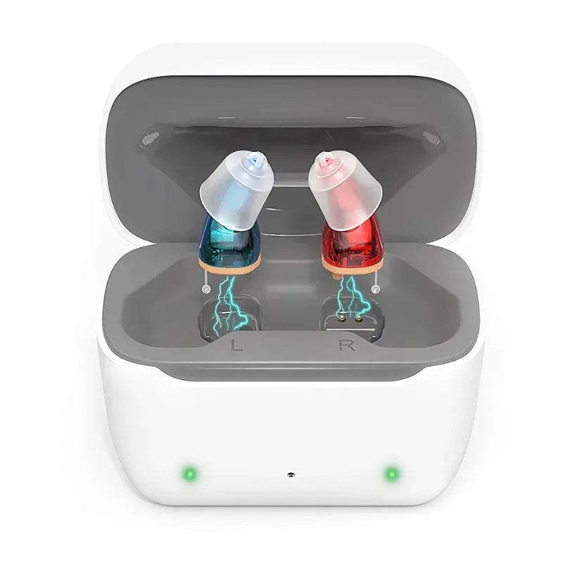 Both Ears Rechargeable Wireless Hearing Aid Portable Small Mini In The Ear Sound Amplifier Adjustable Tone Digital Aids Care