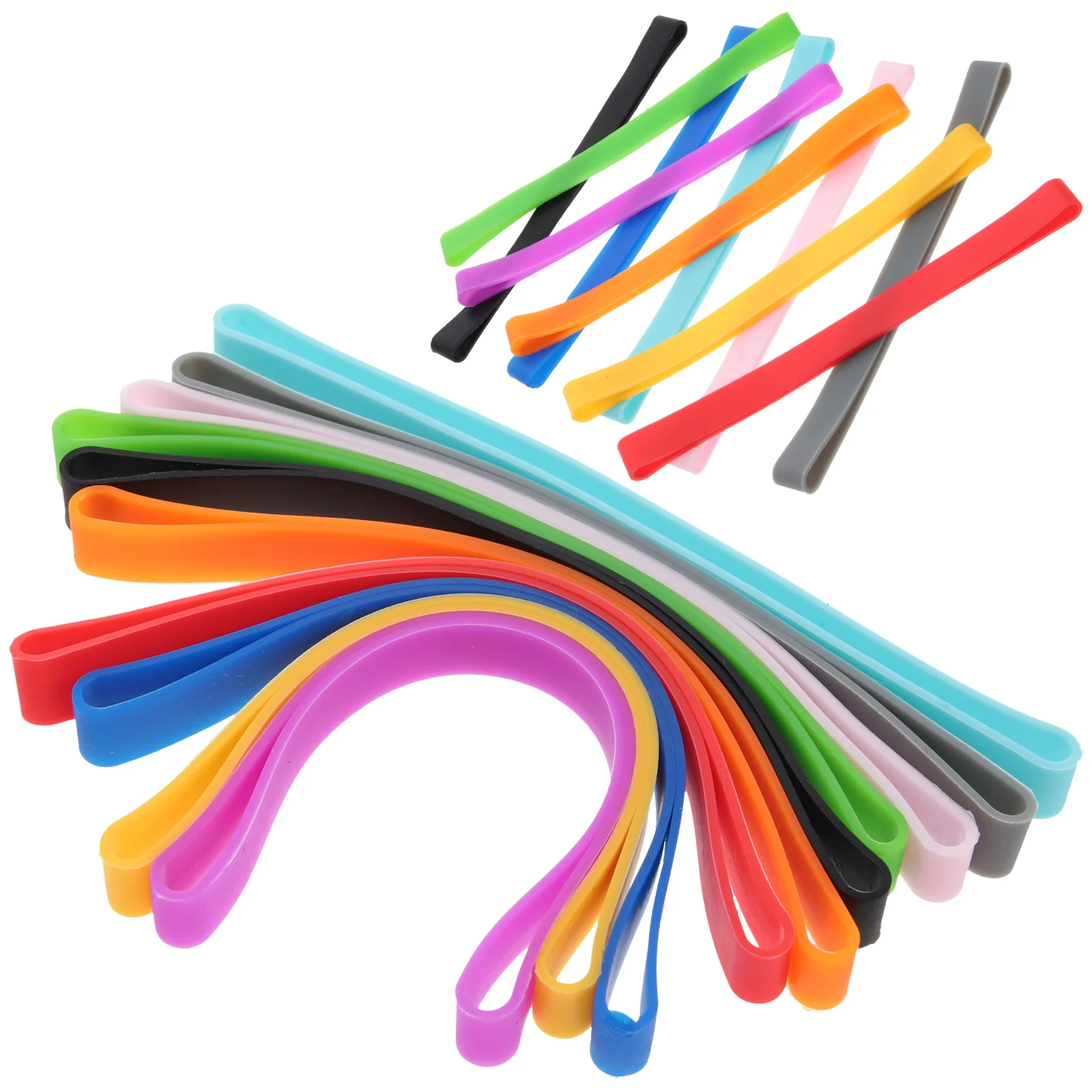 

20pcs Silicone Elastic Bands Colored Thin Bands for Journals Notebooks Travel Diaries Office Supplies Portable Flexible Strap