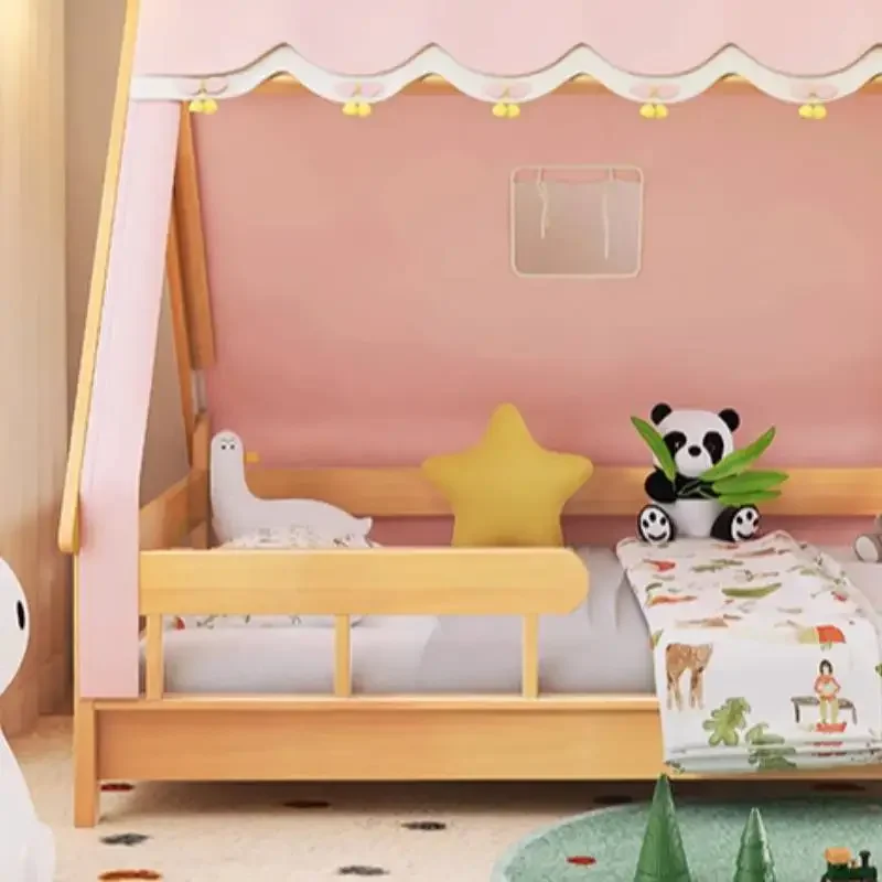 Canopy Normal Kids Beds Safety Europe Storage Modern Style Girls Kids Bed Princess Single Custom Lit Pour Enfants Furniture Home