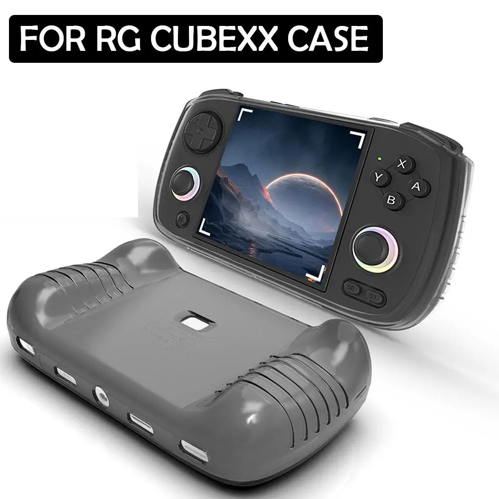 Schutzhülle für RG CubeXX Handheld-Konsole, transparent, weiches Gummi, TPU, transparentes Konsolen-Spielzubehör