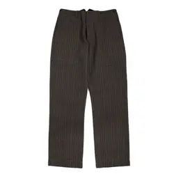 Men's Striped Tweed Pants Salt Pepper High Waist French Vintage Style Workwear