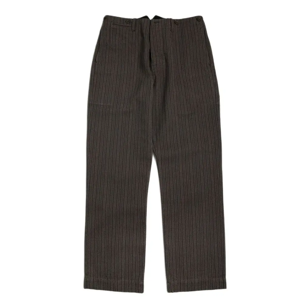 Men's Striped Tweed Pants Salt Pepper High Waist French Vintage Style Workwear