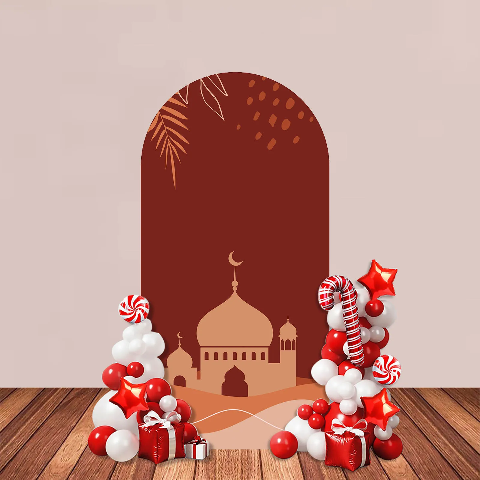 AIBIIN Arch Backdrop Cover Islamic Eid Mubarak Ramadan Moon Mosque Party Decor Bohemian Photography Background