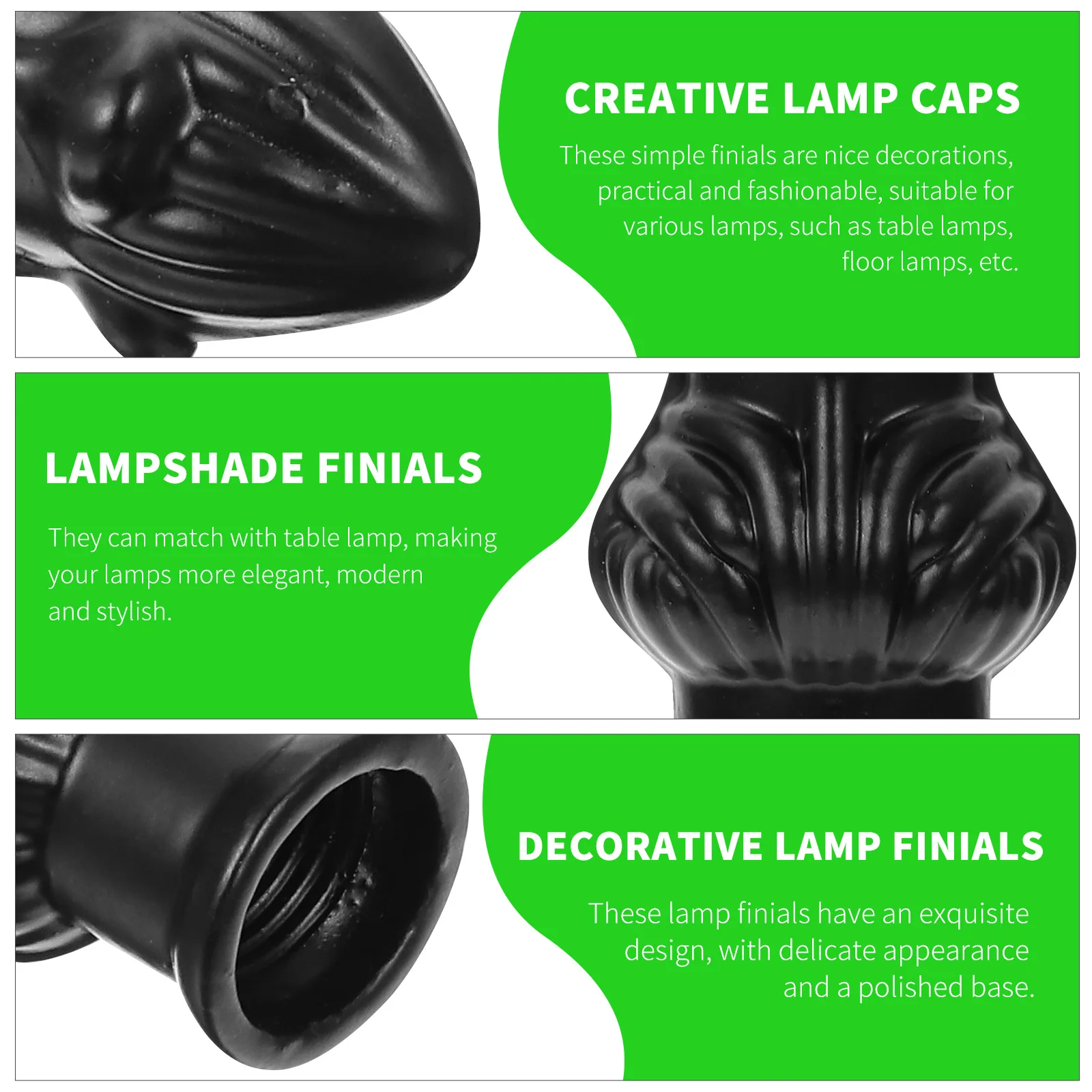 

2pcs Lamp Finial Decorative Chic Light Accessory For Table Floor Lamps Creative Shade Cap Lampshade Finials Décor