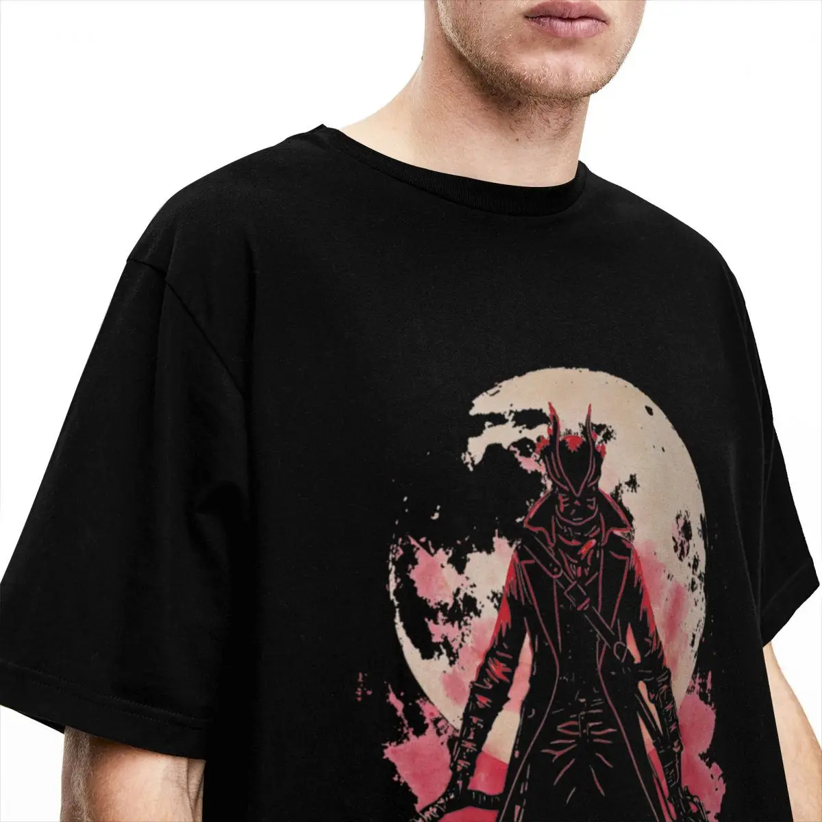 Streetwear T Shirt The Hunter Dark Souls Cotton T-Shirts bloodborne Hippie Tee Shirt for Men Summer Pattern Short Sleeve Tops