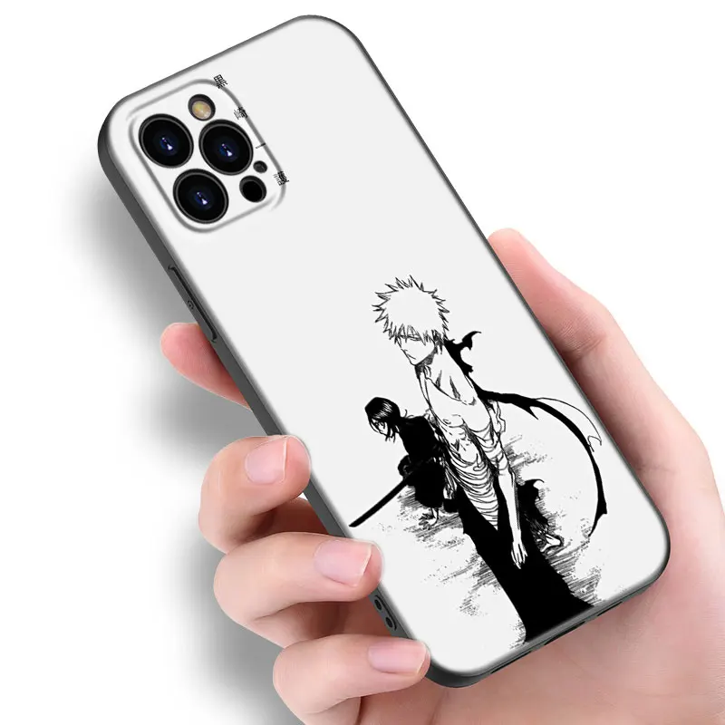 BLEACH Comics Black Silicone Phone Case For Apple iPhone 12 13 Mini 11 14 15 16 Pro Max 7 8 Plus Shell Cover image 3
