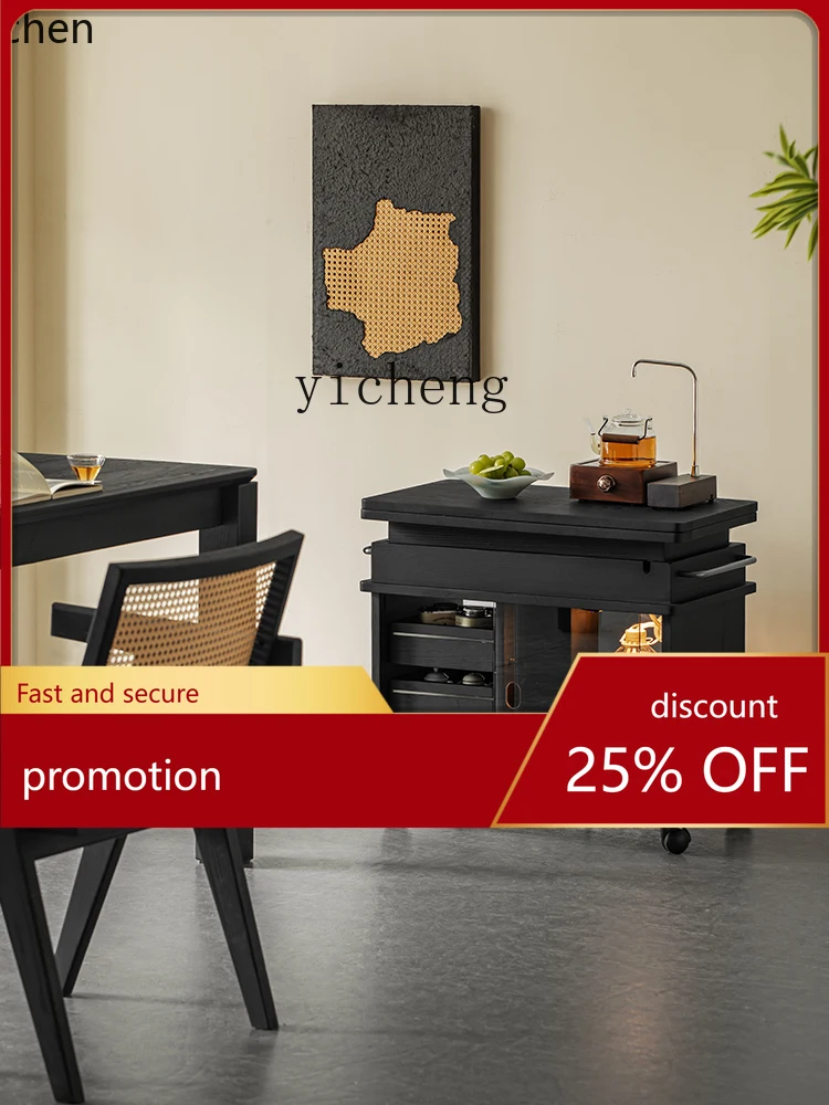 

HXL furniture self-adaptive lifting coffee table solid wood folding modern simple trolley bedroom living room movable