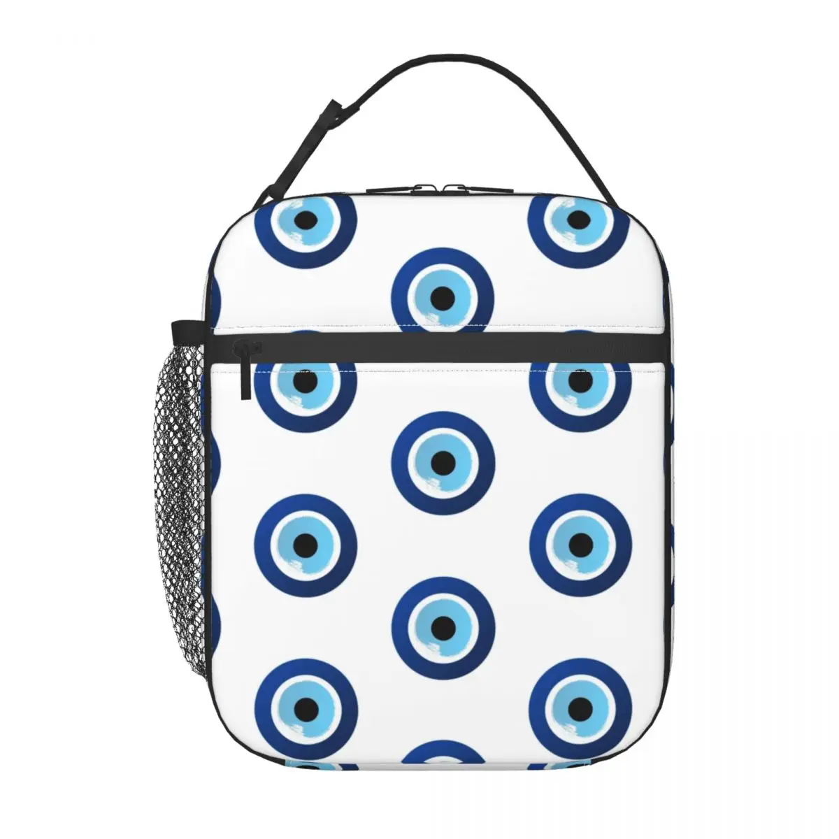 Greek Evil Eye Hamsa Resuable Lunch Boxes Leakproof Nazar Amulet Boho Charm Cooler Thermal Food Insulated Lunch Bag Office Work