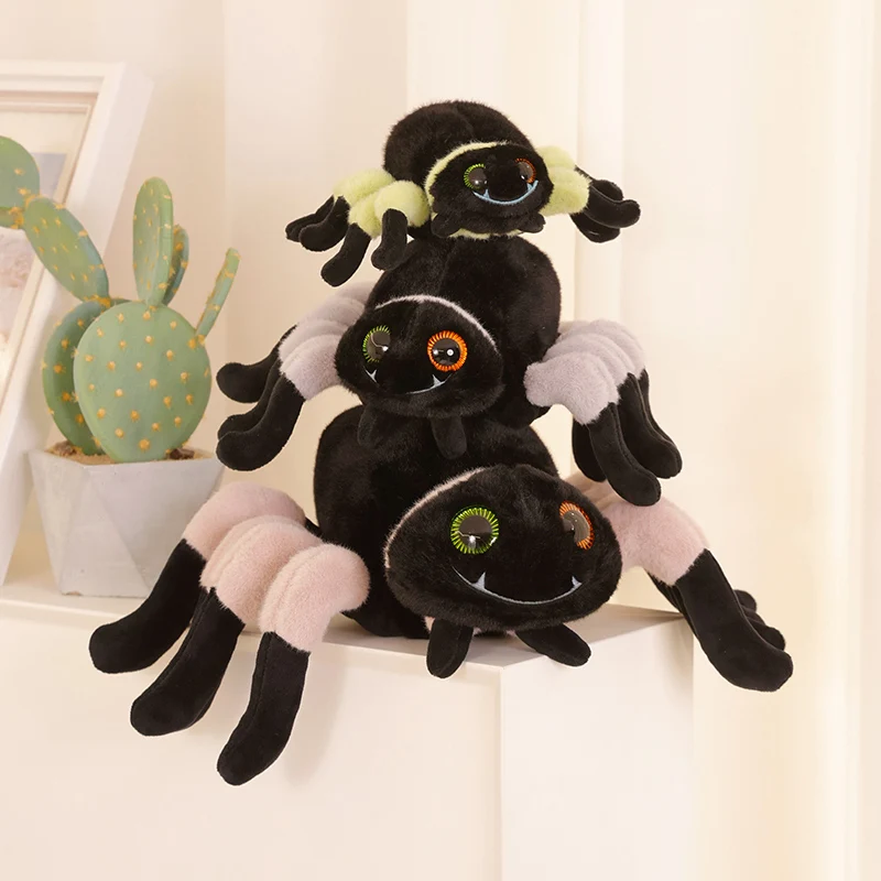 20/30/40cm Creative Cute Big Eyes Spider Plush Toy Simulation Spider Plushie Soft Toys Stuffed AnimaIInsect Doll Pillow