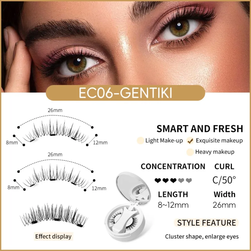 With Applicator Magnetic Lashes Set No Glue Needed Integrated Storage Box False Eyelashes Kit Simulation Comfortable
