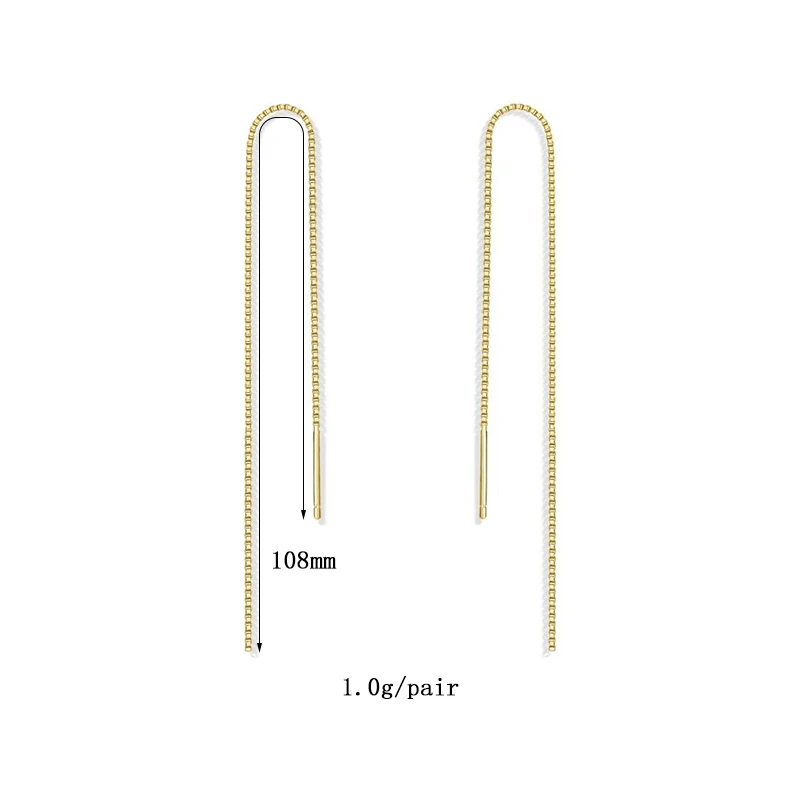 TIANDE Gold Color Tassel Long Chain Earrings for Women INS Minimalist Piercing Drop Earrings 2023 Fashion Jewelry Wholesale