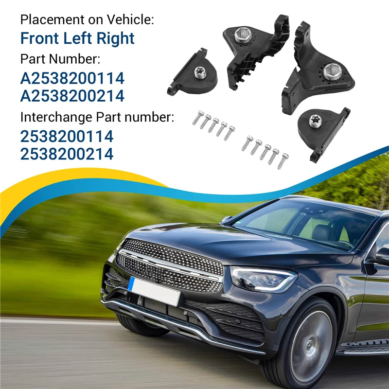 

2 пары комплектов кронштейнов для ремонта передних фар L + R для Mercedes-Benz GLC-Class X253 2015-2019 A2538200114 2538200214
