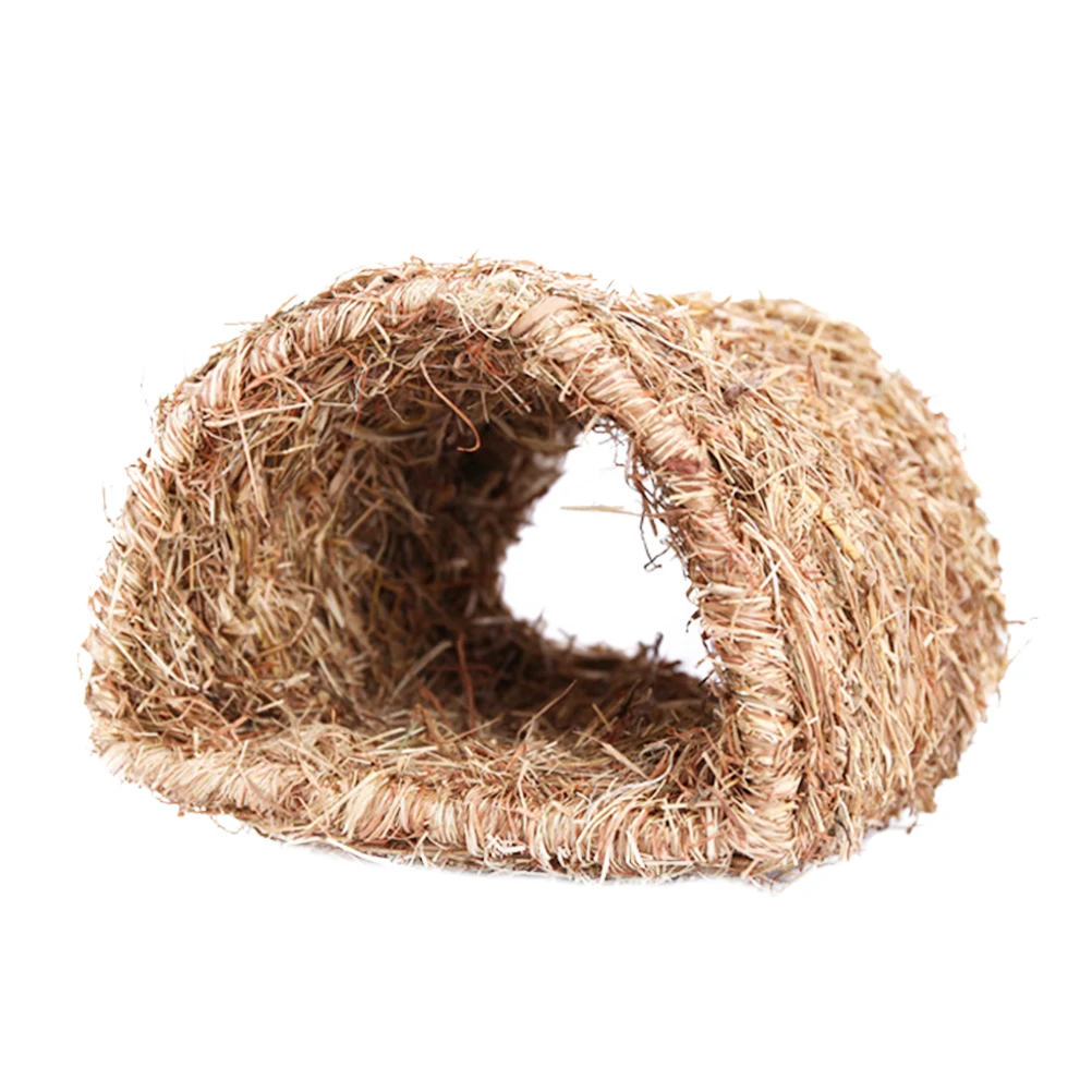 

1Pcs Rabbit Nest Tunnel Natural Straw Woven Hideout Exercise Habitat for Hamsters Gerbils Rats Rabbit Exercise