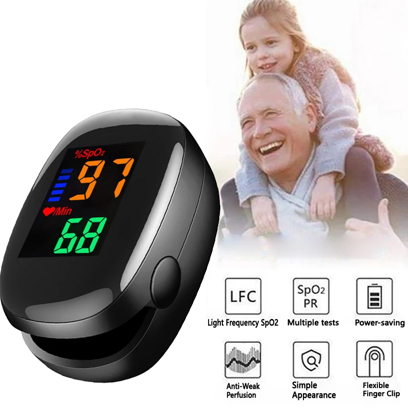 Health SpO2 PR Heart Rate Monitor Medical Digital Fingertip Pulse Oximeter Finger Oxymeter Blood Oxygen Saturometer Meter