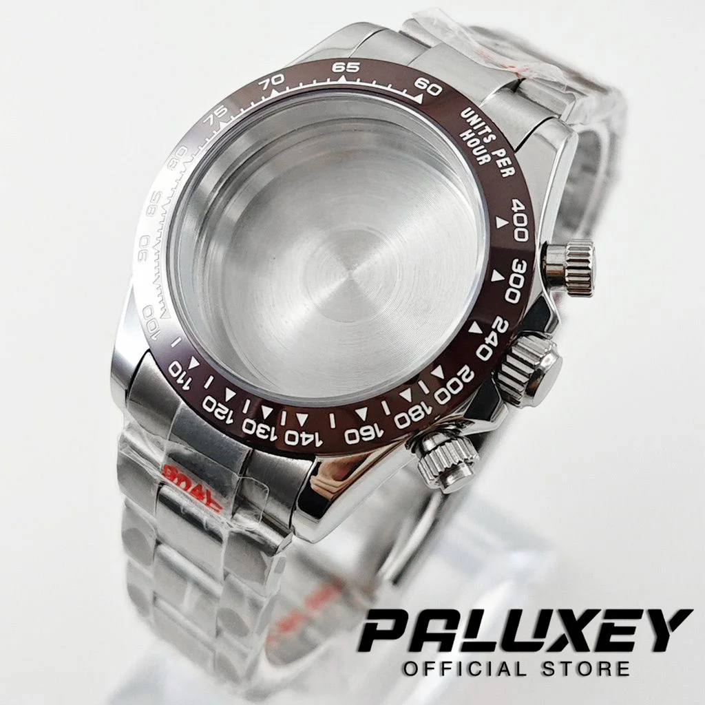 

40mm VK63 Watch Case Brown Ceramic Bezel Accessories Suitable for Daytona VK63 VK64 Movement 29.5mm Dial Oyster Men's Watch Band