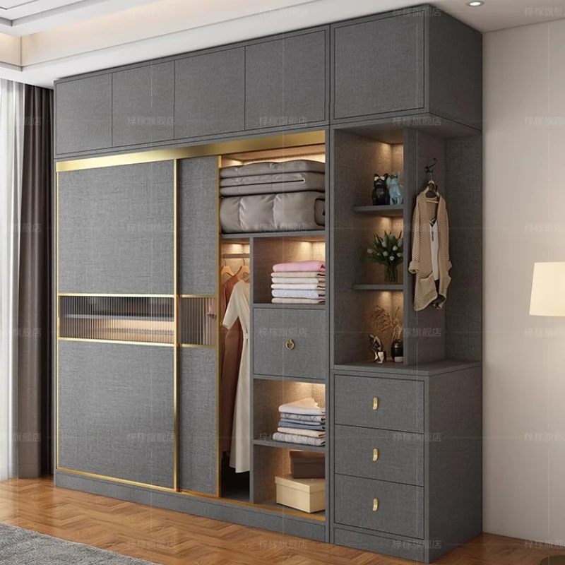 

Solid Wood Wardrobe Modern Luxury Living Room Cabinets Wardrobe Closet Storage Ropero Portatil Para Ropa Furniture Bedroom