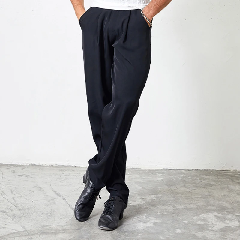 Male High-Waisted Latin Dance Trousers Practice Clothes Men Ballroom Latin Dance Pants Adults Stage Performance Wear SL5588