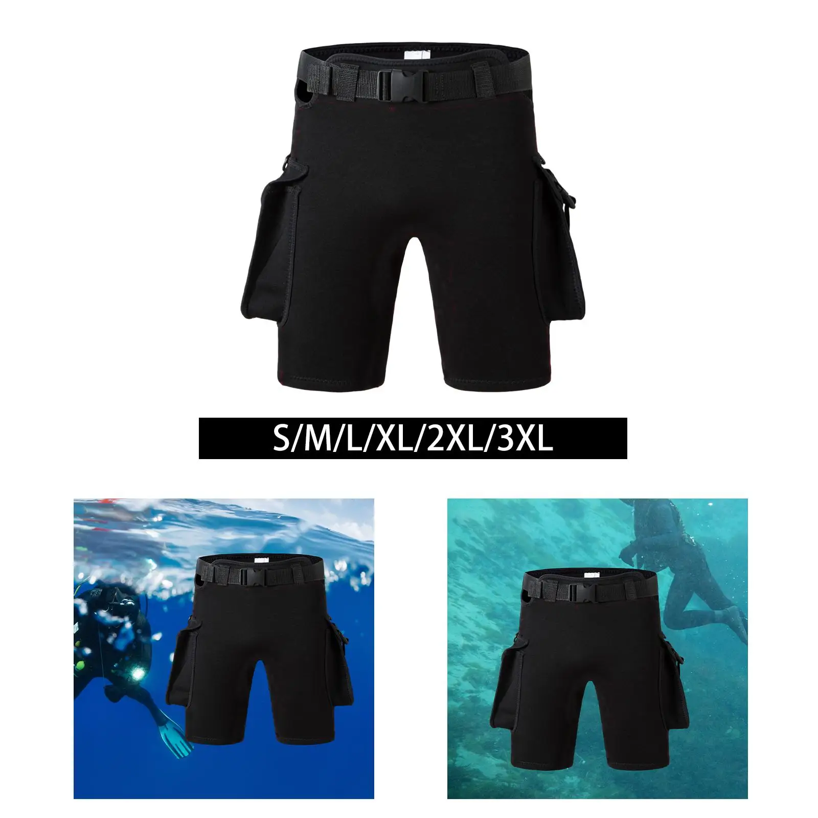 scuba-diving-shorts-with-pockets-adjustable-belt-accessories-submersible-pants-for-swimming-water-sports-snorkeling-women-men