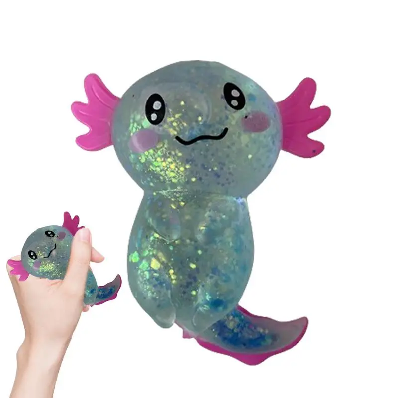 Axolotl-juguete de dibujos animados para apretar para niños y adultos, alivio del estrés, sensorial, suave, Flexible