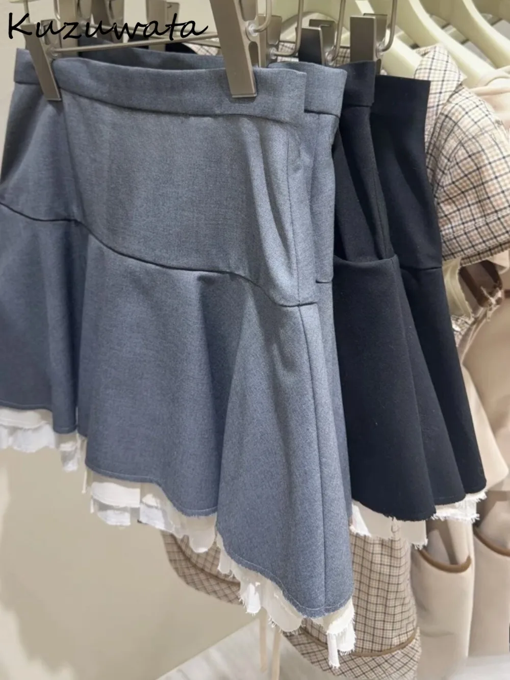 

Kuzuwata A-line Sexy Spice Girls All-match Skirt Irregular Temperament Office Lady Faldas Japan Pure Desire Preppy Style Skirts