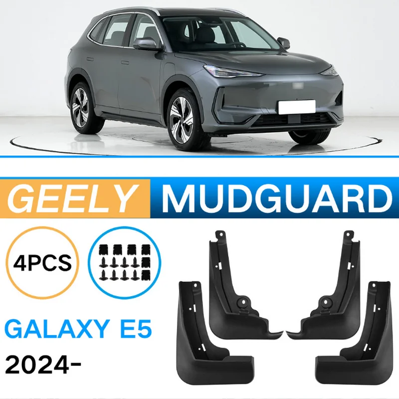 TONLINKER 4 PCS Car Mudguard For GEELY Galaxy E5 2024- Mudguards Splash Guards Front Rear Fender Mudflaps 4pcs Accessories